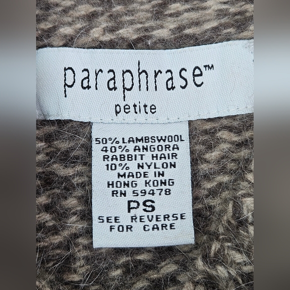 paraphrase Womens Sweater Petite Small Lambswool Angora Hair Mock Neck - Picture 7 of 8